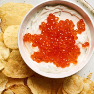 Caviar Dip with Potato Chips