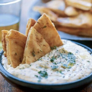 Italian White Bean Dip and Pita Chips or fresh veg