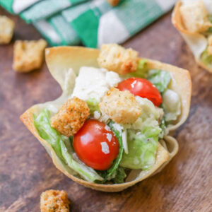 Caesar Salad Wonton Cups