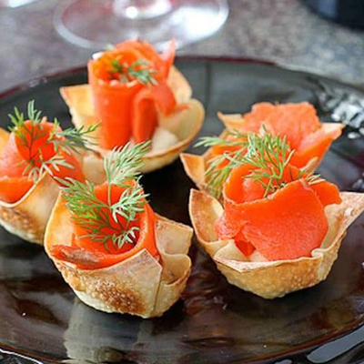 Smoked Salmon Wonton Cups