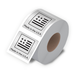 Made in USA - Silver - Black Logo (Roll of 100)