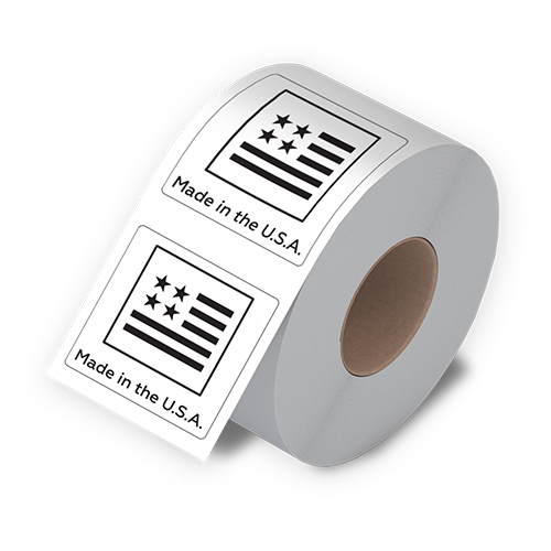 Made in USA - Black Logo (Roll of 100)